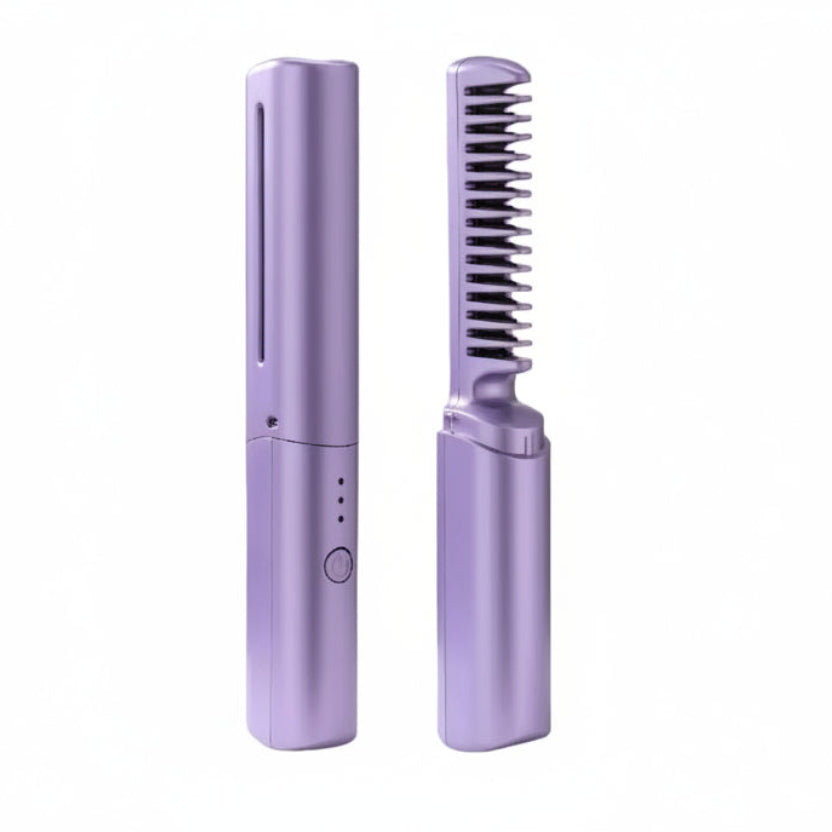 Portable Electric Hair Straightener Comb Brush
