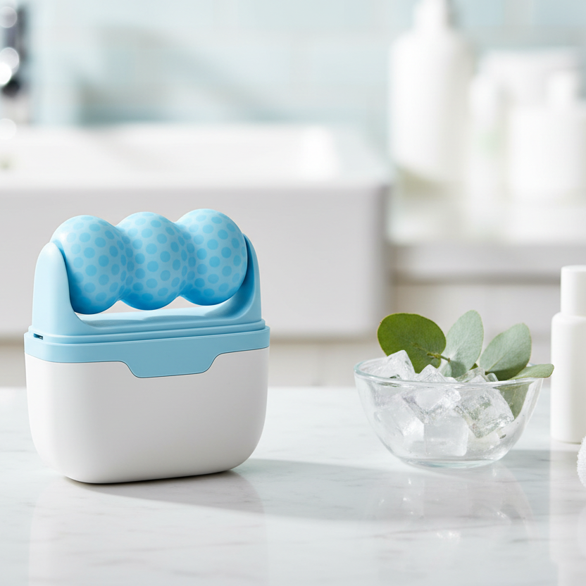 Upgraded Face Ice Roller in luxurious spa setting